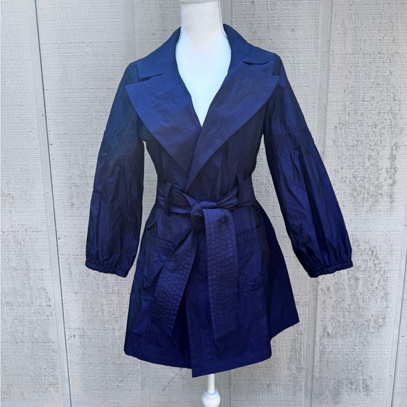 Carlisle Deep Blue Unlined Trench Coat - Picture 1 of 11